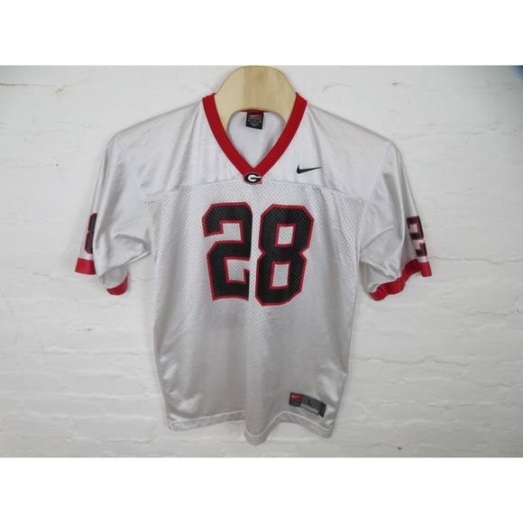 Nike Other - Georgia Bulldogs Jersey Shirt Mens Large White Nike NCAA Football Mesh #28
